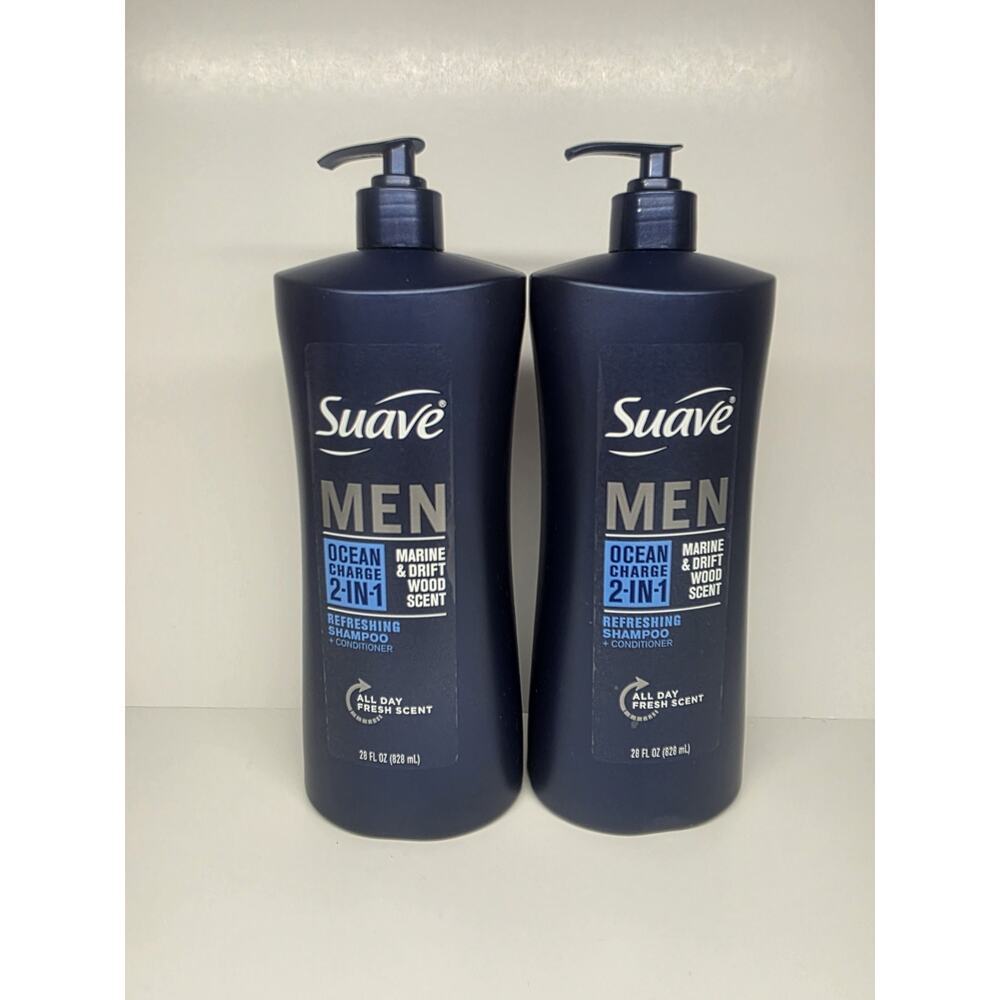 Suave Men 2-in-1 Ocean Charge Shampoo and Conditioner 28 fl oz Set Of 2
